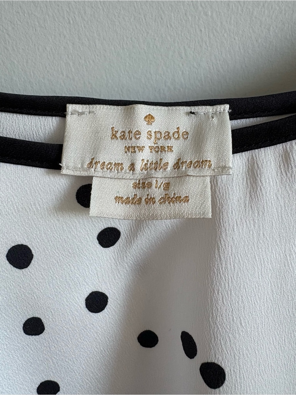 Kate Spade New York Confetti Dot Charmeuse Tiered Top | Size Large - Picture 4 of 5